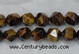 CNG937 15 inches 10mm faceted nuggets yellow tiger eye beads