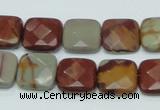 CNJ15 15.5 inches 15*15mm faceted square natural noreena jasper beads