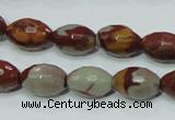 CNJ28 15.5 inches 10*14mm faceted rice natural noreena jasper beads