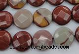 CNJ43 15.5 inches 14mm faceted coin noreena jasper beads