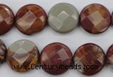 CNJ44 15.5 inches 16mm faceted coin noreena jasper beads