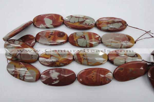 CNJ53 15.5 inches 25*50mm faceted oval noreena jasper beads