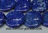 CNL1303 15.5 inches 22mm flat round natural lapis lazuli beads