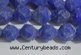 CNL1666 15.5 inches 8mm faceted nuggets matte lapis lazuli beads