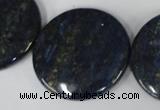 CNL459 15.5 inches 30mm flat round natural lapis lazuli beads