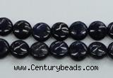 CNL922 15.5 inches 8mm flat round natural lapis lazuli gemstone beads