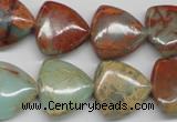 CNS117 15.5 inches 18*18mm triangle natural serpentine jasper beads