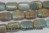 CNS145 15.5 inches 10*14mm rectangle natural serpentine jasper beads