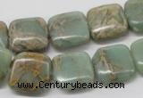 CNS17 16 inches 16*16mm square natural serpentine jasper beads