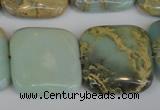 CNS195 15.5 inches 25*25mm square natural serpentine jasper beads