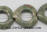 CNS22 16 inches 30*30mm heart natural serpentine jasper beads