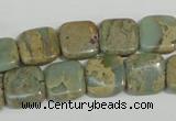 CNS250 15.5 inches 12*12mm square natural serpentine jasper beads