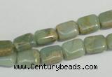 CNS254 15.5 inches 8*10mm rectangle natural serpentine jasper beads