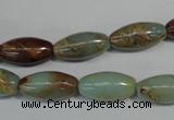 CNS277 15.5 inches 8*16mm rice natural serpentine jasper beads