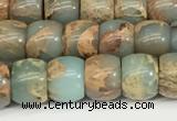 CNS306 15.5 inches 6*8mm rondelle serpentine jasper beads