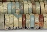 CNS321 15.5 inches 3*10mm heishi serpentine jasper beads