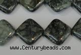 CNS430 15.5 inches 16*16mm diamond natural serpentine jasper beads