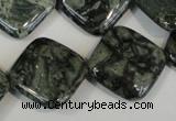 CNS432 15.5 inches 20*20mm diamond natural serpentine jasper beads