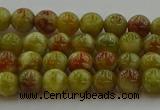 CNS601 15.5 inches 6mm round green dragon serpentine jasper beads