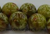 CNS608 15.5 inches 20mm round green dragon serpentine jasper beads