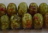 CNS615 15.5 inches 10*16mm rondelle green dragon serpentine jasper beads