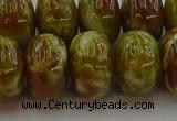 CNS616 15.5 inches 12*18mm rondelle green dragon serpentine jasper beads