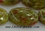 CNS637 15.5 inches 22*30mm oval green dragon serpentine jasper beads