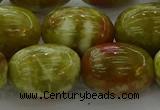 CNS665 15.5 inches 15*20mm drum green dragon serpentine jasper beads