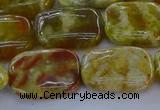 CNS672 15.5 inches 13*18mm rectangle green dragon serpentine jasper beads