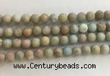 CNS708 15.5 inches 8mm round matte serpentine jasper beads