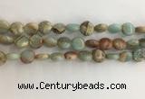 CNS720 15.5 inches 10mm flat round serpentine jasper beads wholesale