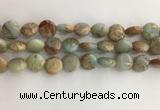 CNS721 15.5 inches 12mm flat round serpentine jasper beads wholesale