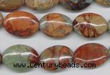 CNS92 15.5 inches 13*18mm oval natural serpentine jasper beads