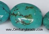 CNT16 16 inches 26-35mm nugget natural turquoise beads wholesale