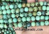 CNT404 15.5 inches 8mm round natural turquoise beads wholesale