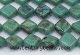 CNT552 15.5 inches 6mm diamond turquoise gemstone beads