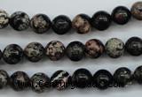 COB151 15.5 inches 8mm round snowflake obsidian beads