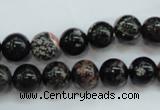 COB170 15.5 inches 10mm round snowflake obsidian beads