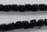 COB388 15.5 inches 8*8mm faceted cube black obsidian beads