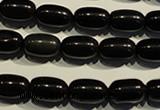 COB461 15.5 inches 8*12mm drum black obsidian beads wholesale