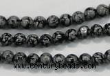 COB51 15.5 inches 6mm round Chinese snowflake obsidian beads