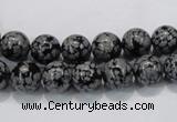 COB52 15.5 inches 8mm round Chinese snowflake obsidian beads