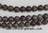 COB551 15.5 inches 6mm round red snowflake obsidian beads wholesale