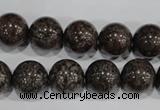 COB555 15.5 inches 14mm round red snowflake obsidian beads wholesale