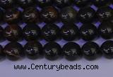 COB650 15.5 inches 4mm round gold black obsidian beads wholesale