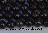 COB651 15.5 inches 6mm round gold black obsidian beads wholesale