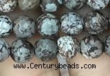 COB691 15.5 inches 6mm faceted round Chinese snowflake obsidian beads