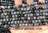 COB759 15.5 inches 6mm round snowflake obsidian beads wholesale