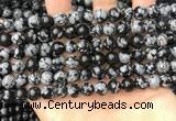 COB760 15.5 inches 8mm round snowflake obsidian beads wholesale