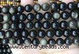 COB769 15.5 inches 12mm round golden obsidian beads wholesale